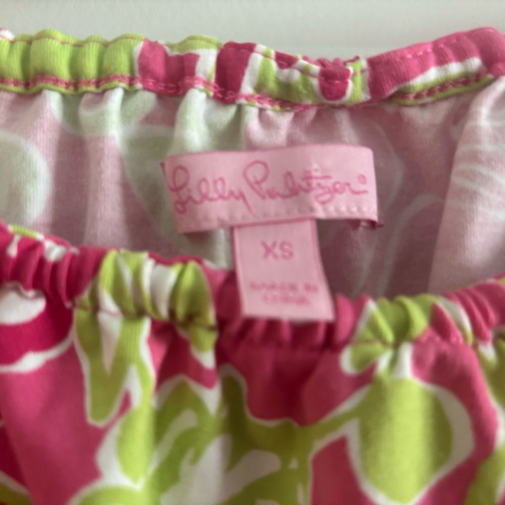 Lilly Pulitzer Pink and Green Floral Ladies Dress - Picture 7 of 9